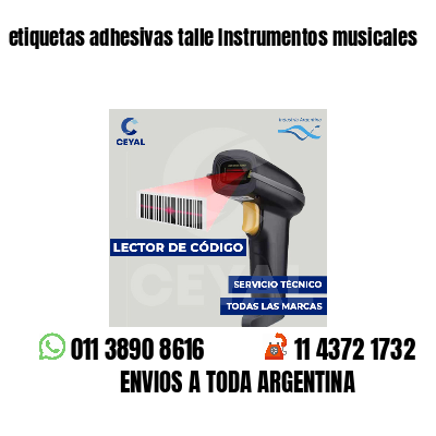 etiquetas adhesivas talle Instrumentos musicales