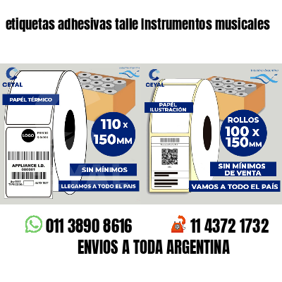 etiquetas adhesivas talle Instrumentos musicales