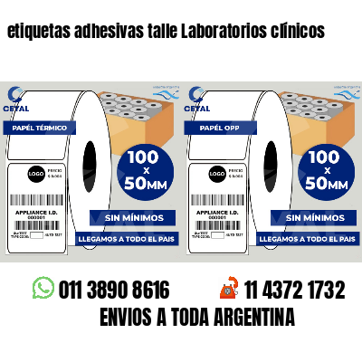 etiquetas adhesivas talle Laboratorios clínicos