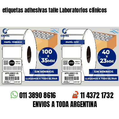 etiquetas adhesivas talle Laboratorios clínicos