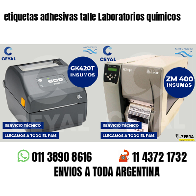 etiquetas adhesivas talle Laboratorios químicos