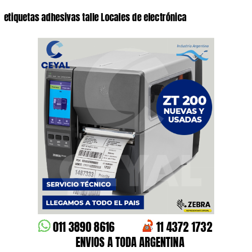 etiquetas adhesivas talle Locales de electrónica