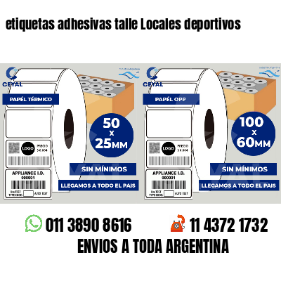 etiquetas adhesivas talle Locales deportivos