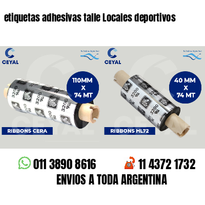 etiquetas adhesivas talle Locales deportivos