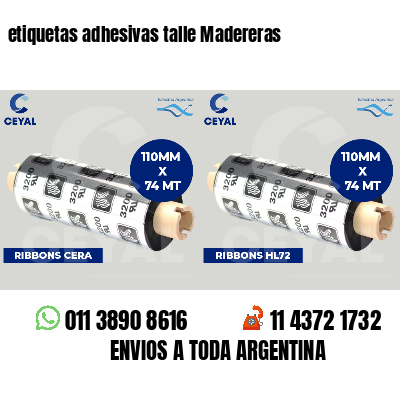 etiquetas adhesivas talle Madereras