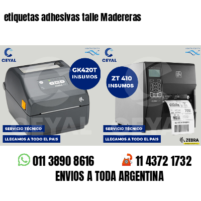 etiquetas adhesivas talle Madereras