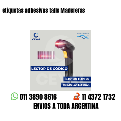 etiquetas adhesivas talle Madereras
