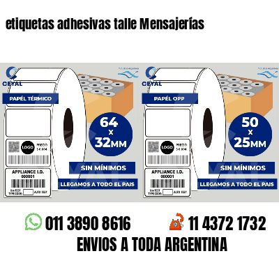 etiquetas adhesivas talle Mensajerías