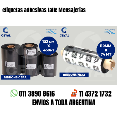 etiquetas adhesivas talle Mensajerías