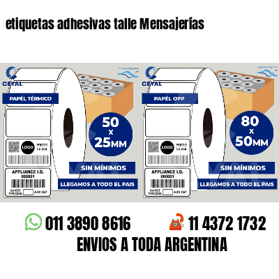 etiquetas adhesivas talle Mensajerías