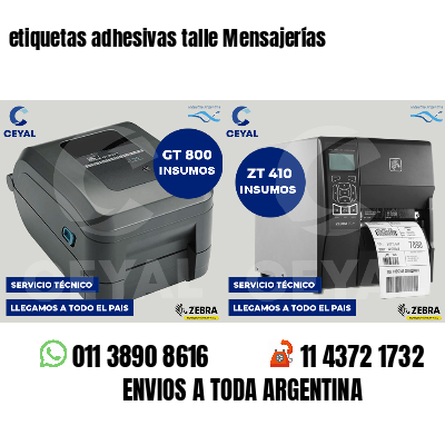etiquetas adhesivas talle Mensajerías