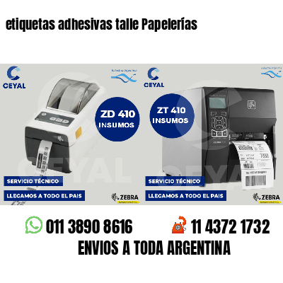etiquetas adhesivas talle Papelerías