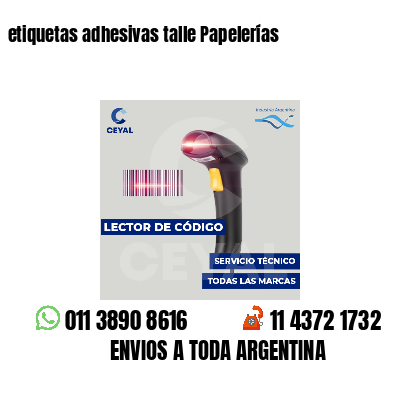 etiquetas adhesivas talle Papelerías