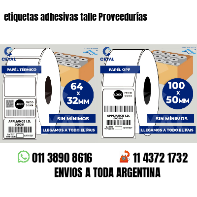 etiquetas adhesivas talle Proveedurías