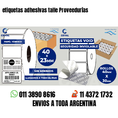 etiquetas adhesivas talle Proveedurías