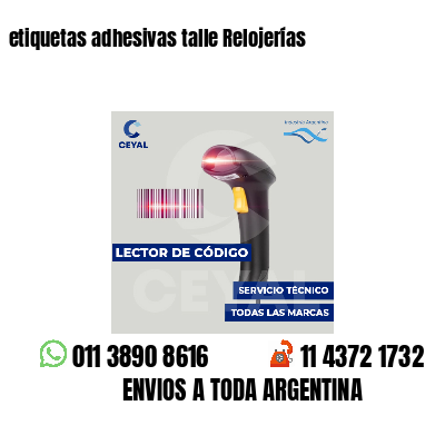 etiquetas adhesivas talle Relojerías