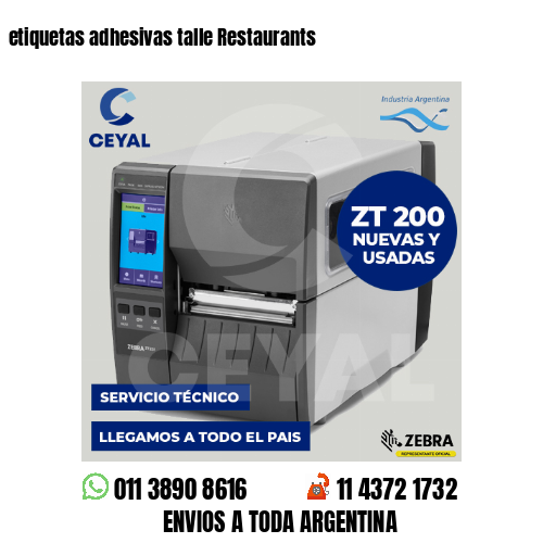 etiquetas adhesivas talle Restaurants