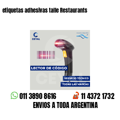 etiquetas adhesivas talle Restaurants