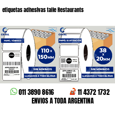 etiquetas adhesivas talle Restaurants