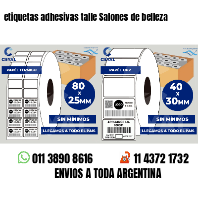 etiquetas adhesivas talle Salones de belleza