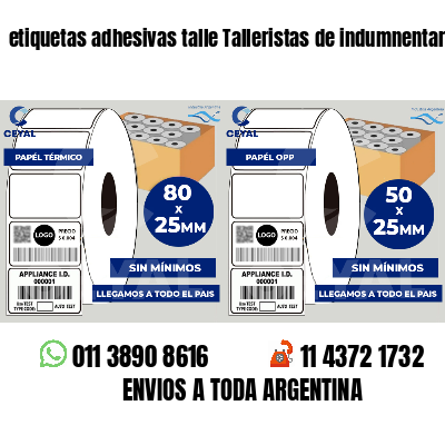 etiquetas adhesivas talle Talleristas de indumnentaria