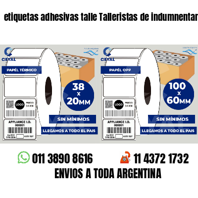 etiquetas adhesivas talle Talleristas de indumnentaria