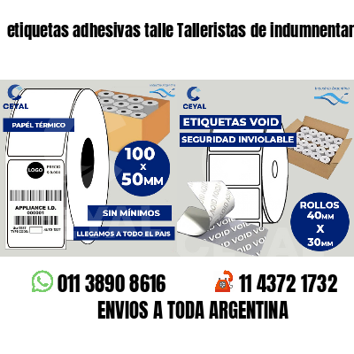 etiquetas adhesivas talle Talleristas de indumnentaria