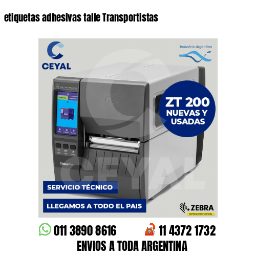 etiquetas adhesivas talle Transportistas