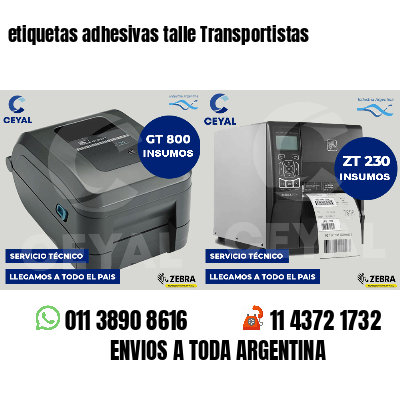 etiquetas adhesivas talle Transportistas