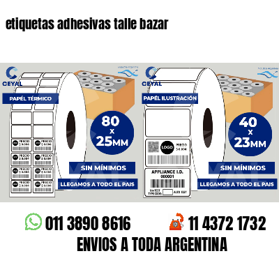 etiquetas adhesivas talle bazar