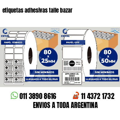etiquetas adhesivas talle bazar