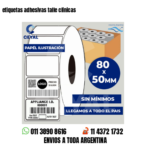 etiquetas adhesivas talle clinicas