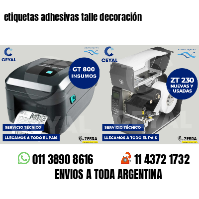 etiquetas adhesivas talle decoración