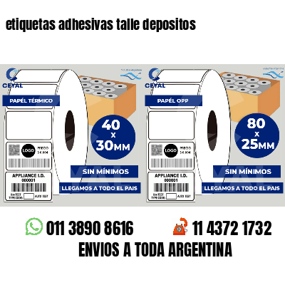 etiquetas adhesivas talle depositos