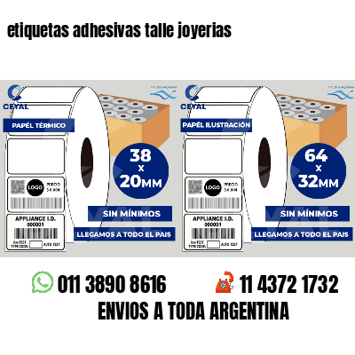 etiquetas adhesivas talle joyerias