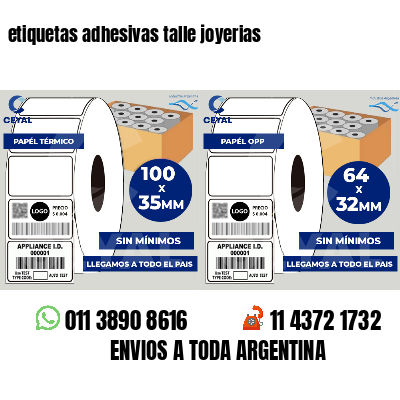 etiquetas adhesivas talle joyerias