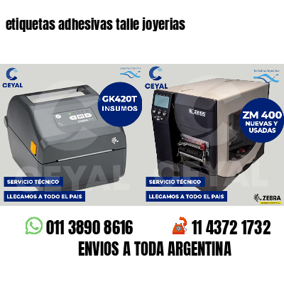 etiquetas adhesivas talle joyerias