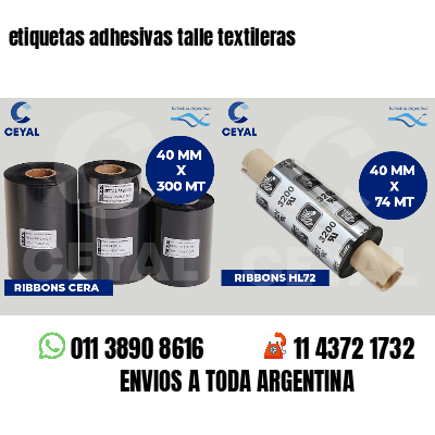 etiquetas adhesivas talle textileras