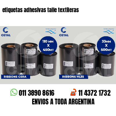 etiquetas adhesivas talle textileras