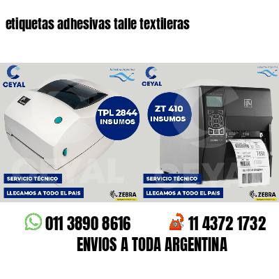 etiquetas adhesivas talle textileras