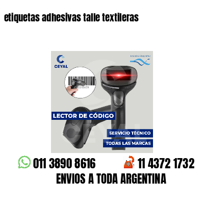 etiquetas adhesivas talle textileras