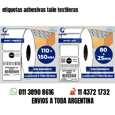 etiquetas adhesivas talle textileras