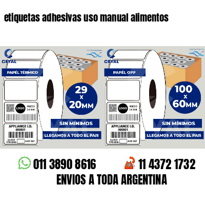 etiquetas adhesivas uso manual alimentos