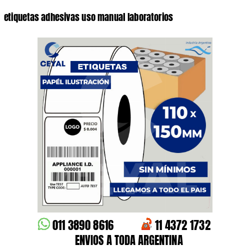 etiquetas adhesivas uso manual laboratorios