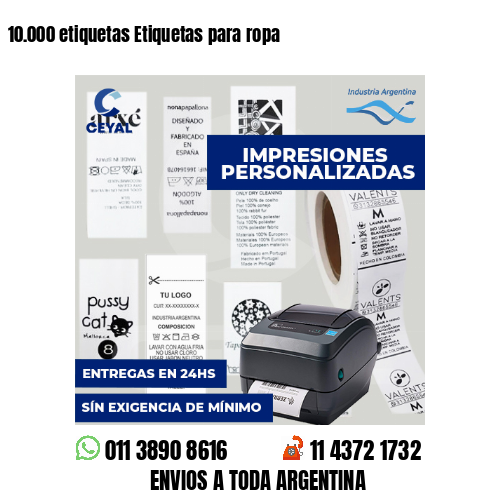 10.000 etiquetas Etiquetas para ropa