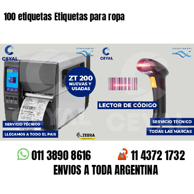 100 etiquetas Etiquetas para ropa