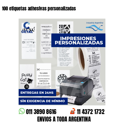 100 etiquetas adhesivas personalizadas