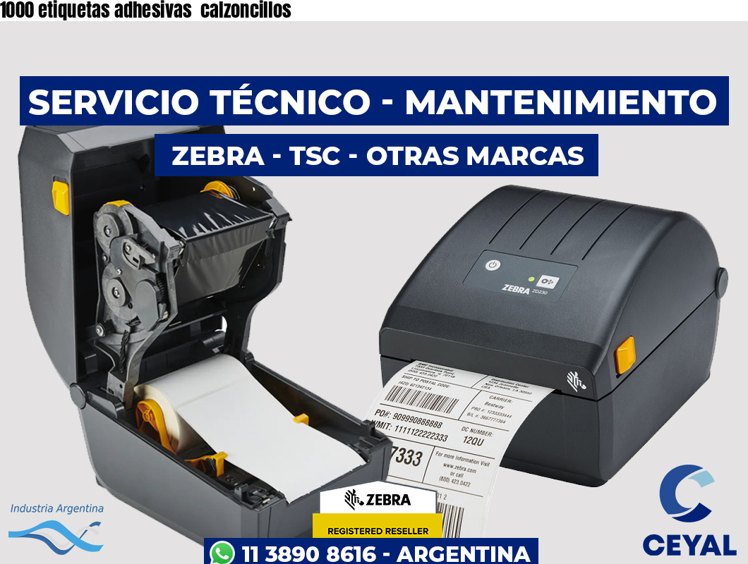 1000 etiquetas adhesivas calzoncillos