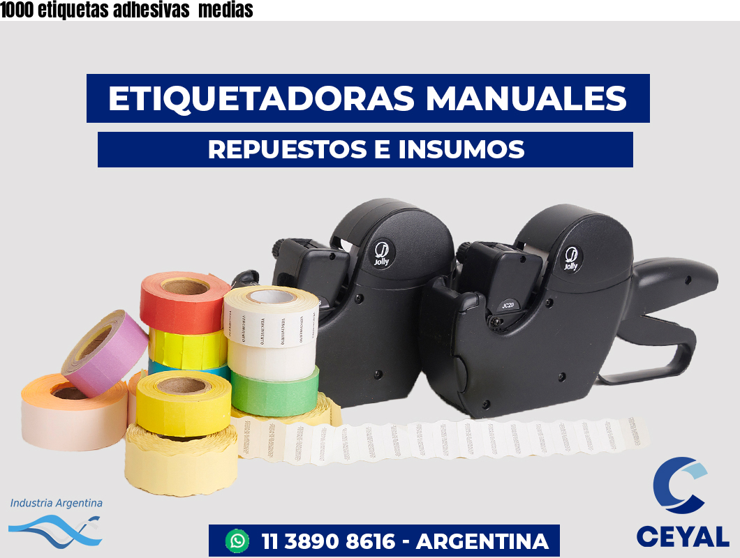 1000 etiquetas adhesivas medias