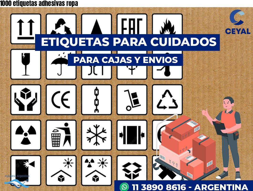1000 etiquetas adhesivas ropa